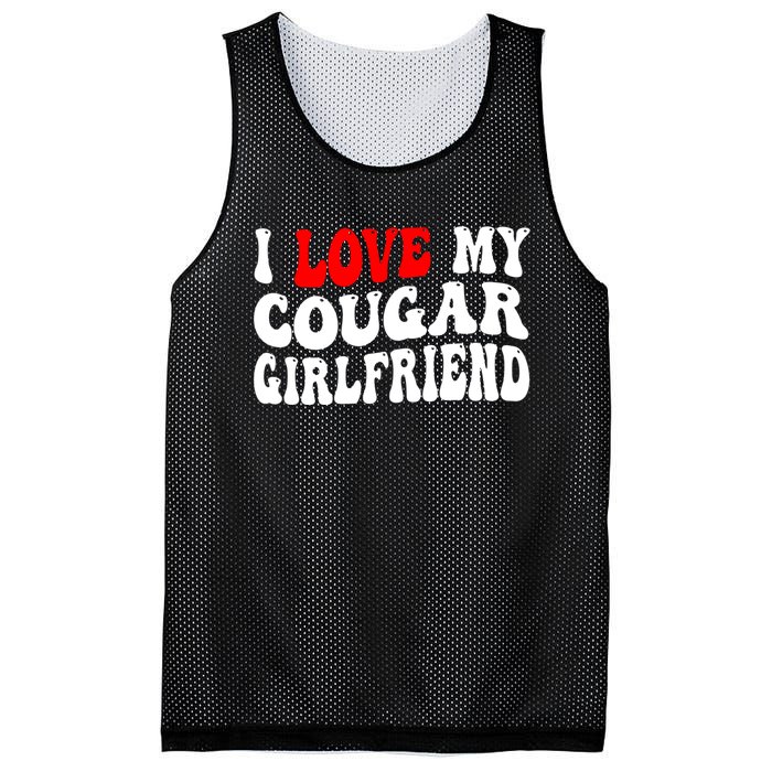 I Love My Cougar Girlfriend I Heart My Cougar Girlfriend Mesh Reversible Basketball Jersey Tank