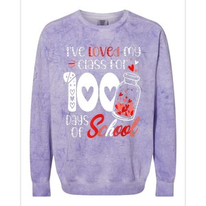 I've Loved My Class For 100 Days Of School Teacher Valentine Colorblast Crewneck Sweatshirt