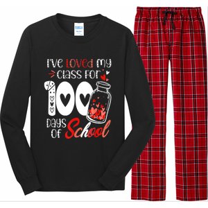 I've Loved My Class For 100 Days Of School Teacher Valentine Long Sleeve Pajama Set