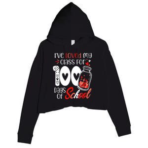 I've Loved My Class For 100 Days Of School Teacher Valentine Crop Fleece Hoodie