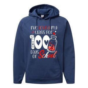 I've Loved My Class For 100 Days Of School Teacher Valentine Performance Fleece Hoodie