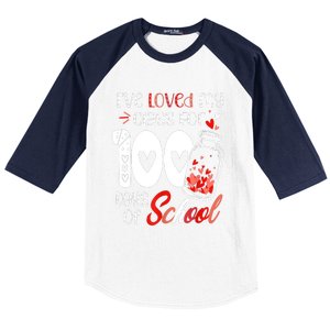 I've Loved My Class For 100 Days Of School Teacher Valentine Baseball Sleeve Shirt