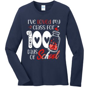 I've Loved My Class For 100 Days Of School Teacher Valentine Ladies Long Sleeve Shirt