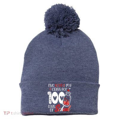 I've Loved My Class For 100 Days Of School Teacher Valentine Pom Pom 12in Knit Beanie