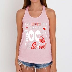 I've Loved My Class For 100 Days Of School Teacher Valentine Women's Knotted Racerback Tank