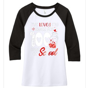 I've Loved My Class For 100 Days Of School Teacher Valentine Women's Tri-Blend 3/4-Sleeve Raglan Shirt