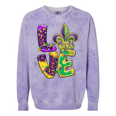 I Love Mardi Gras For Matching Family Fleur De Lis Colorblast Crewneck Sweatshirt