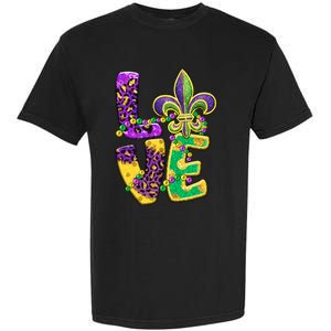 I Love Mardi Gras For Matching Family Fleur De Lis Garment-Dyed Heavyweight T-Shirt