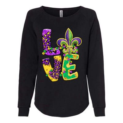 I Love Mardi Gras For Matching Family Fleur De Lis Womens California Wash Sweatshirt