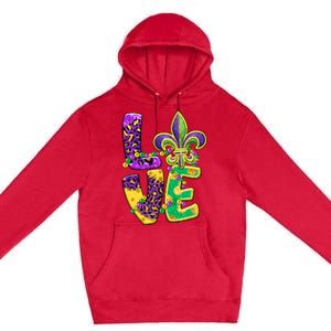 I Love Mardi Gras For Matching Family Fleur De Lis Premium Pullover Hoodie