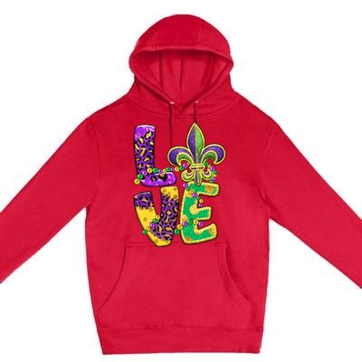 I Love Mardi Gras For Matching Family Fleur De Lis Premium Pullover Hoodie