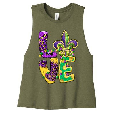 I Love Mardi Gras For Matching Family Fleur De Lis Women's Racerback Cropped Tank