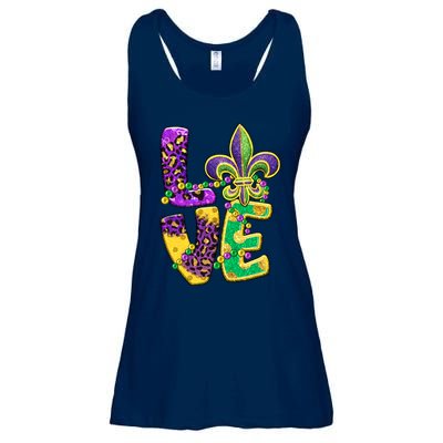 I Love Mardi Gras For Matching Family Fleur De Lis Ladies Essential Flowy Tank