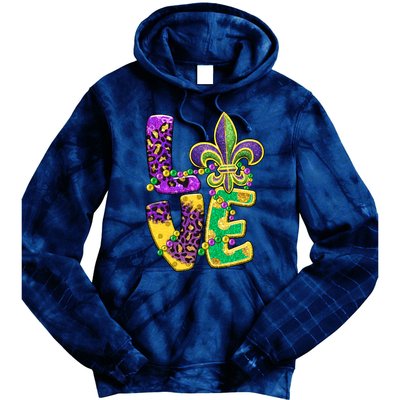 I Love Mardi Gras For Matching Family Fleur De Lis Tie Dye Hoodie