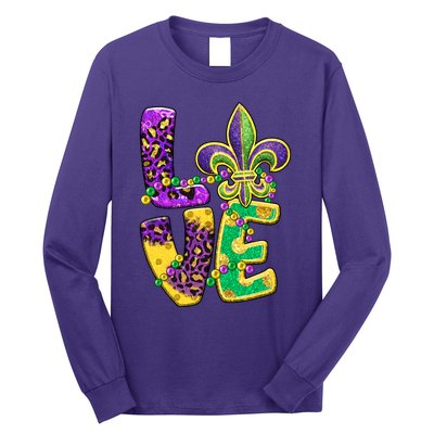 I Love Mardi Gras For Matching Family Fleur De Lis Long Sleeve Shirt