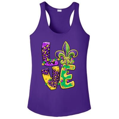 I Love Mardi Gras For Matching Family Fleur De Lis Ladies PosiCharge Competitor Racerback Tank