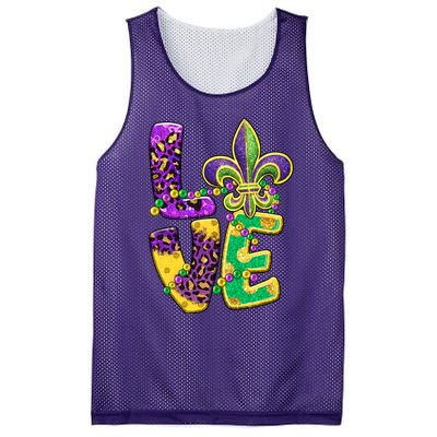 I Love Mardi Gras For Matching Family Fleur De Lis Mesh Reversible Basketball Jersey Tank