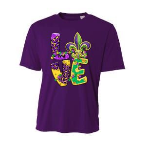 I Love Mardi Gras For Matching Family Fleur De Lis Performance Sprint T-Shirt