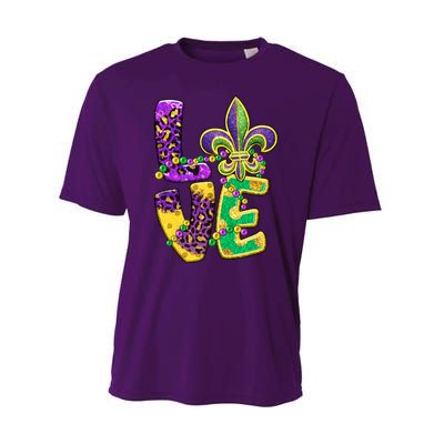 I Love Mardi Gras For Matching Family Fleur De Lis Performance Sprint T-Shirt