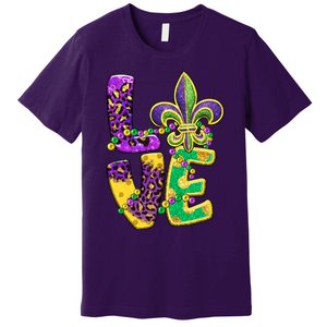 I Love Mardi Gras For Matching Family Fleur De Lis Premium T-Shirt