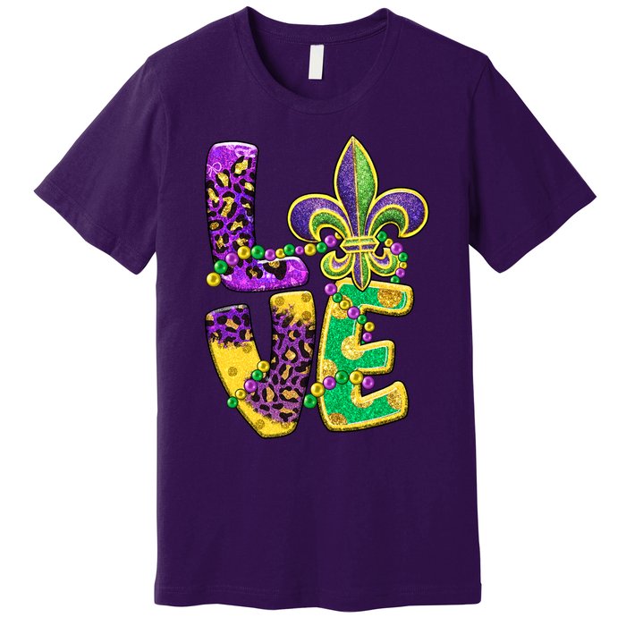 I Love Mardi Gras For Matching Family Fleur De Lis Premium T-Shirt