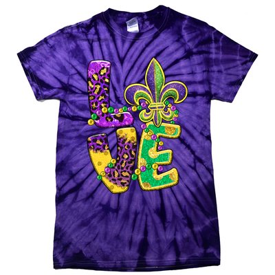 I Love Mardi Gras For Matching Family Fleur De Lis Tie-Dye T-Shirt