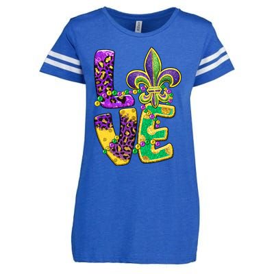 I Love Mardi Gras For Matching Family Fleur De Lis Enza Ladies Jersey Football T-Shirt