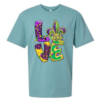 I Love Mardi Gras For Matching Family Fleur De Lis Sueded Cloud Jersey T-Shirt