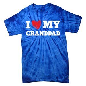 I Love My Granddad Favorite Family Member Valentines Gift Tie-Dye T-Shirt