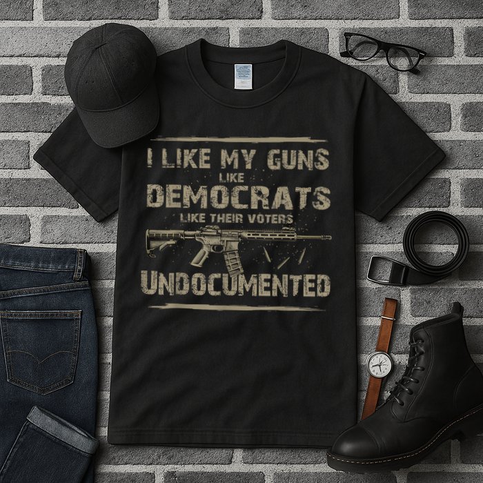 I Like My Guns Like Democrats Like Their Voters Undocumented Tall T-Shirt