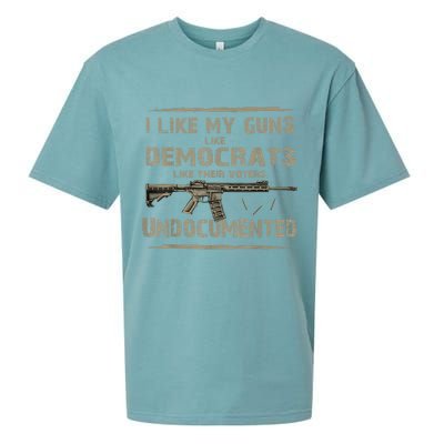 I Like My Guns Like Democrats Like Their Voters Undocumented Sueded Cloud Jersey T-Shirt
