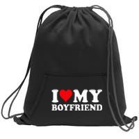 I Love My Boyfriend I Heart My Boyfriend BF Sweatshirt Cinch Pack Bag