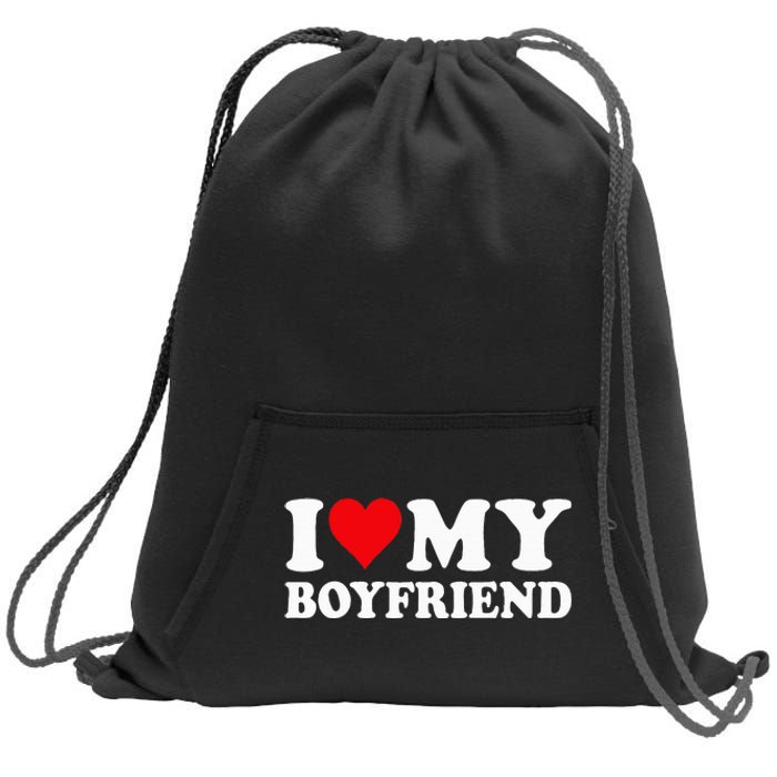 I Love My Boyfriend I Heart My Boyfriend BF Sweatshirt Cinch Pack Bag