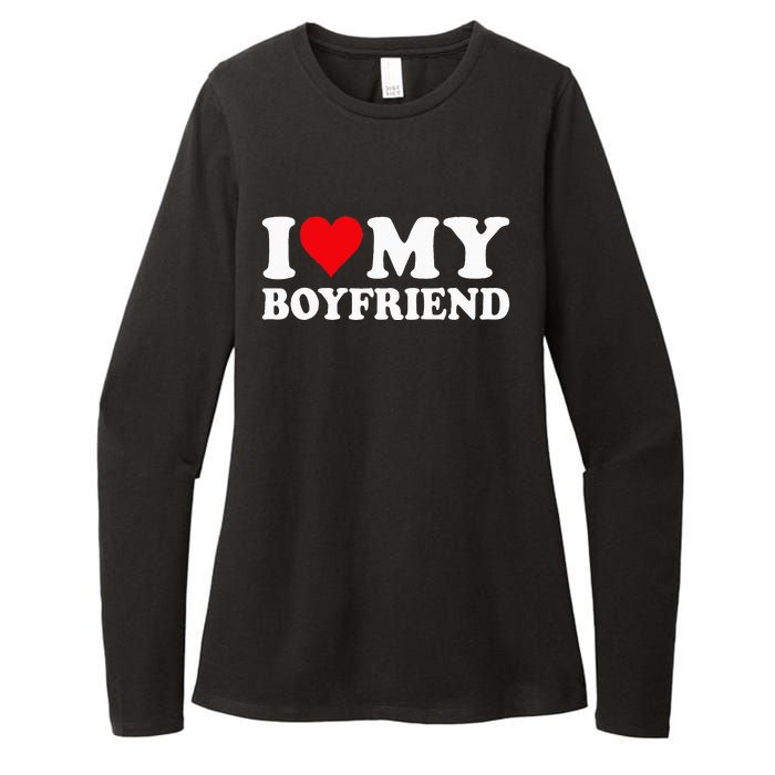 I Love My Boyfriend I Heart My Boyfriend BF Womens CVC Long Sleeve Shirt