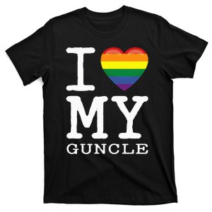 I Love My Guncle Gay Homosexual Rainbow Heart Uncle Nephew T-Shirt