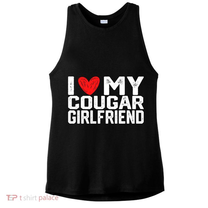 I Love My Cougar Girlfriend I Heart My Cougar Girlfriend Ladies PosiCharge Tri-Blend Wicking Tank
