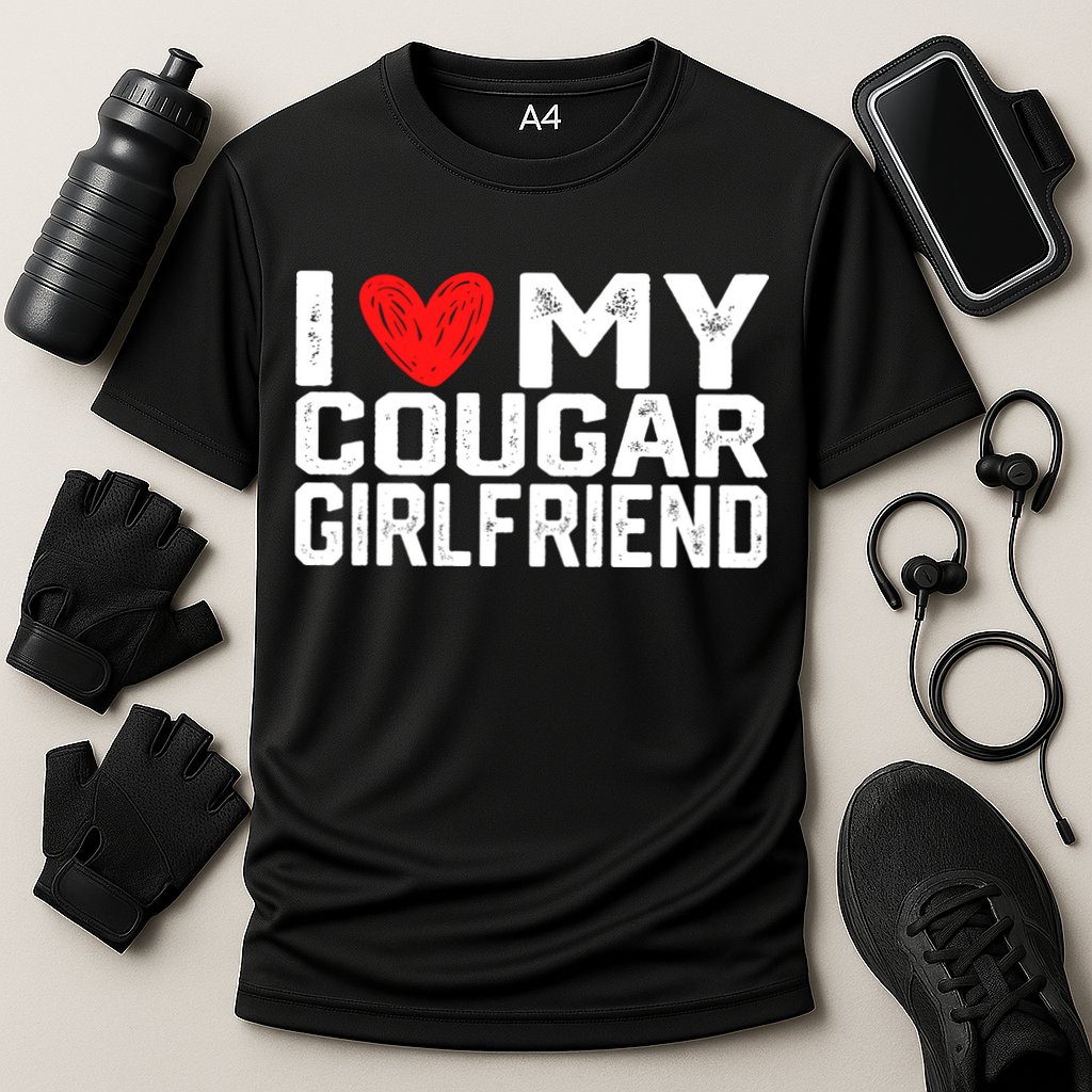 I Love My Cougar Girlfriend I Heart My Cougar Girlfriend Cooling Performance Crew T-Shirt