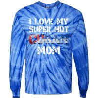 I Love My Super Hot Cuban Mom Cuba Flag Gift Tie-Dye Long Sleeve Shirt