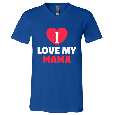 I Love My Loving Mama Grandma Grand Family Gift V-Neck T-Shirt