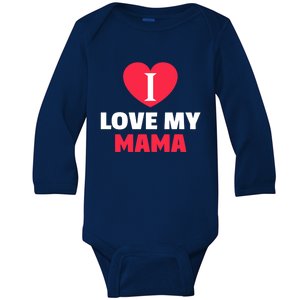 I Love My Loving Mama Grandma Grand Family Gift Baby Long Sleeve Bodysuit