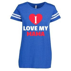 I Love My Loving Mama Grandma Grand Family Gift Enza Ladies Jersey Football T-Shirt