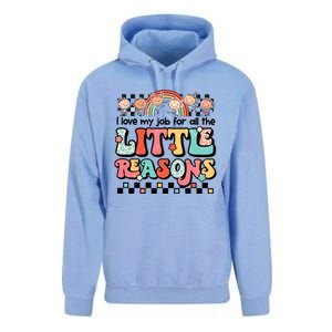 I Love My Job For All The Little Reasons Teacher Student Retro Unisex Surf Hoodie