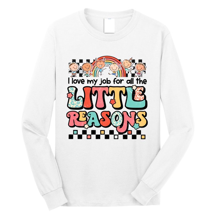 I Love My Job For All The Little Reasons Teacher Student Retro Long Sleeve Shirt