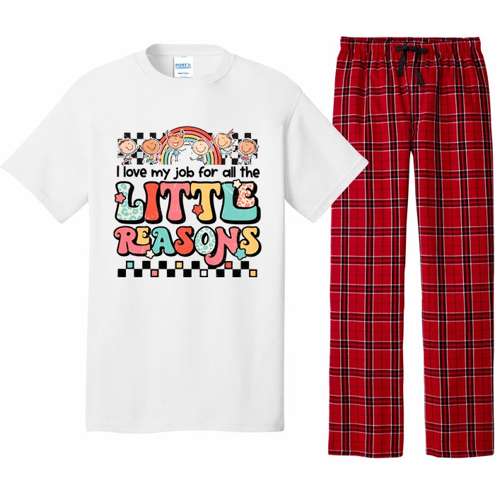 I Love My Job For All The Little Reasons Teacher Student Retro Pajama Set