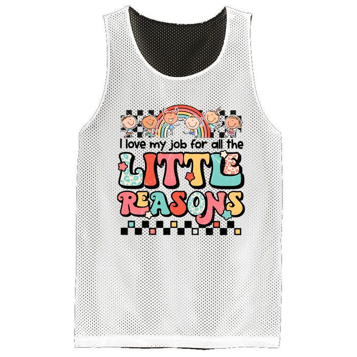 I Love My Job For All The Little Reasons Teacher Student Retro Mesh Reversible Basketball Jersey Tank