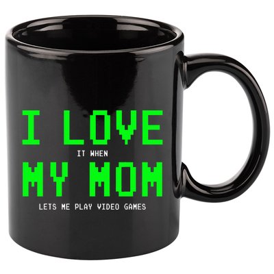 I Love My Mom Gamer Gifts For Video Games 11oz C Handle Ceramic Mug