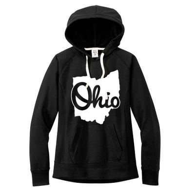 I Love My Ohio Home Script Ohio Buckeye State Women's Fleece Hoodie