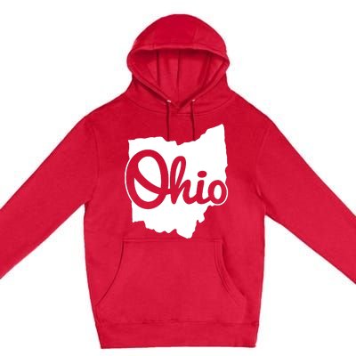 I Love My Ohio Home Script Ohio Buckeye State Premium Pullover Hoodie