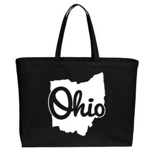 I Love My Ohio Home Script Ohio Buckeye State Cotton Canvas Jumbo Tote