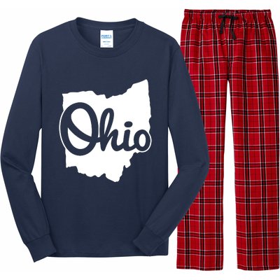 I Love My Ohio Home Script Ohio Buckeye State Long Sleeve Pajama Set